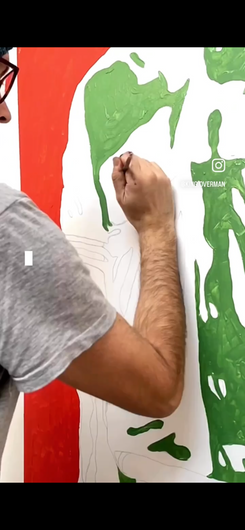 A video of the Larry Bird painting being made
